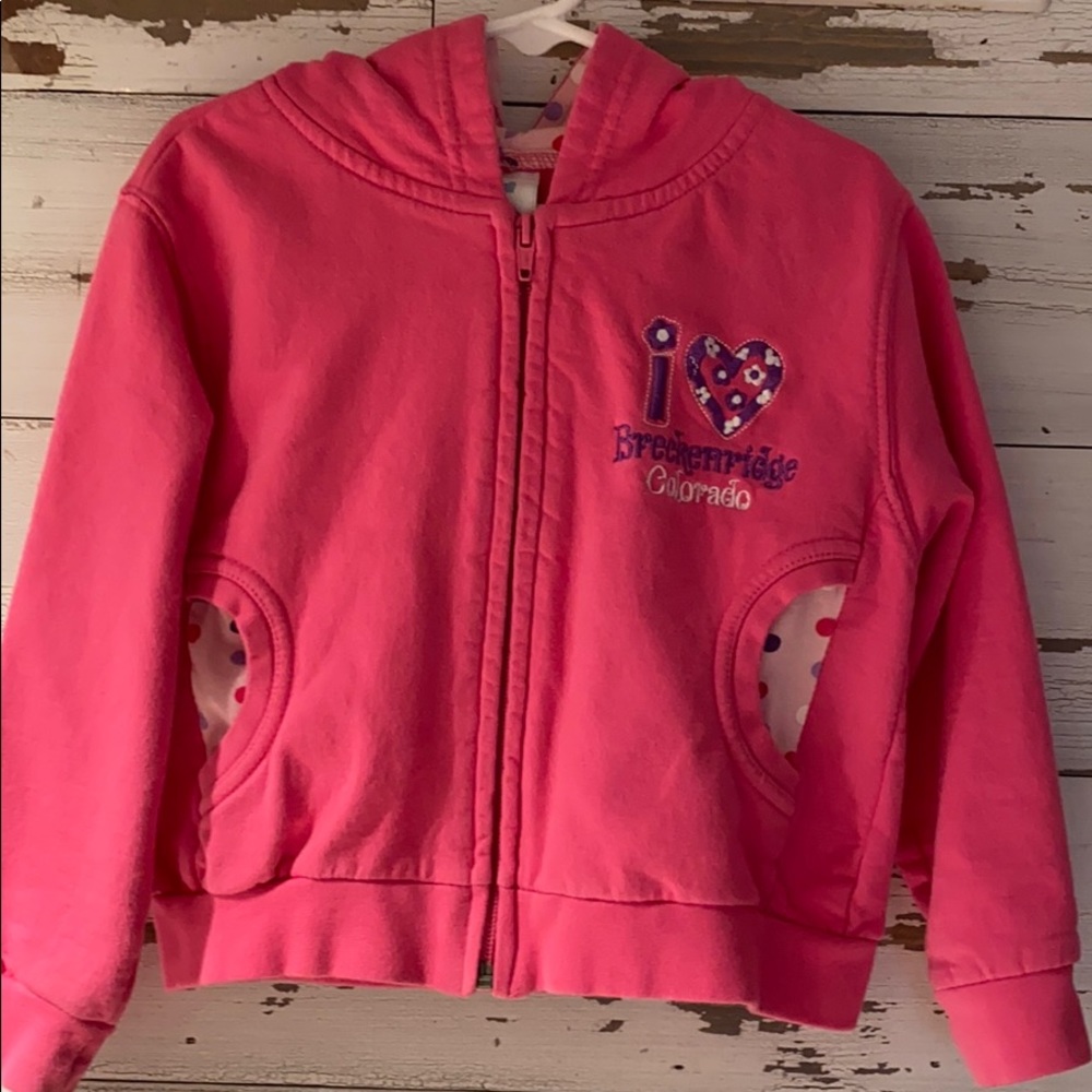I love Breckenridge zip up hooded sweat jacket.4T